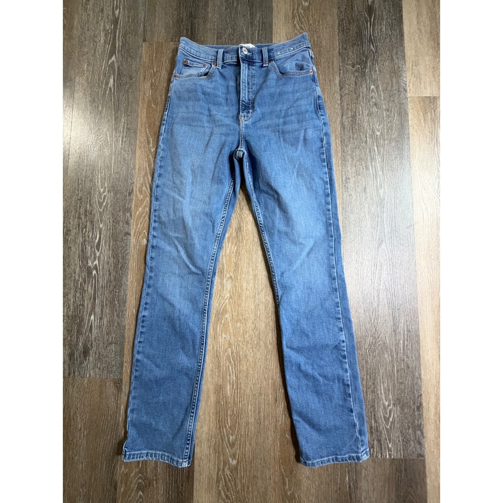 Abercrombie & Fitch Slim Straight Jeans Womens 27/4R Medium Blue Ultra High Rise